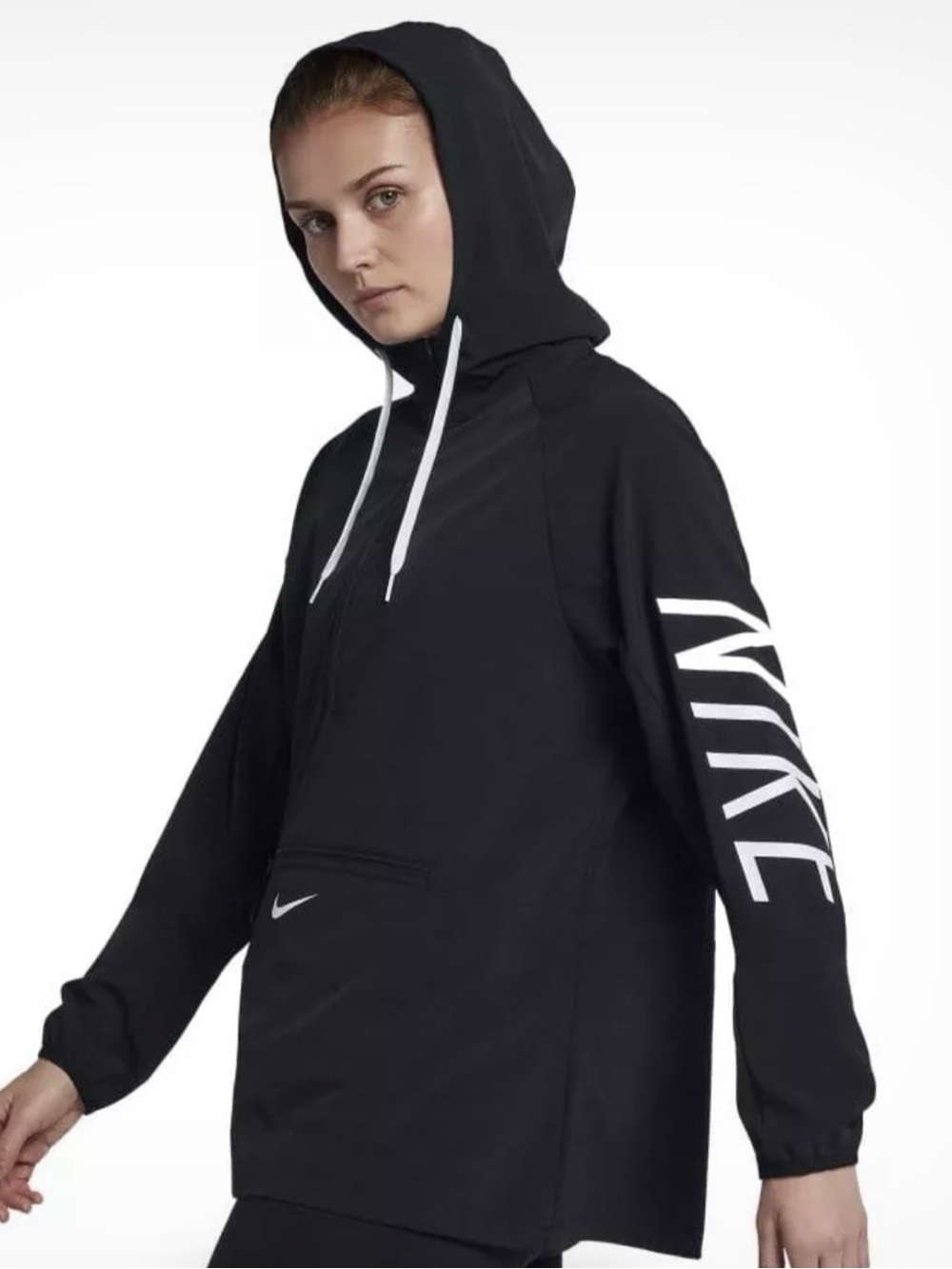 Nike Flex Women's Packable Training Jacket Black Medium EUC Half Zip Anorak